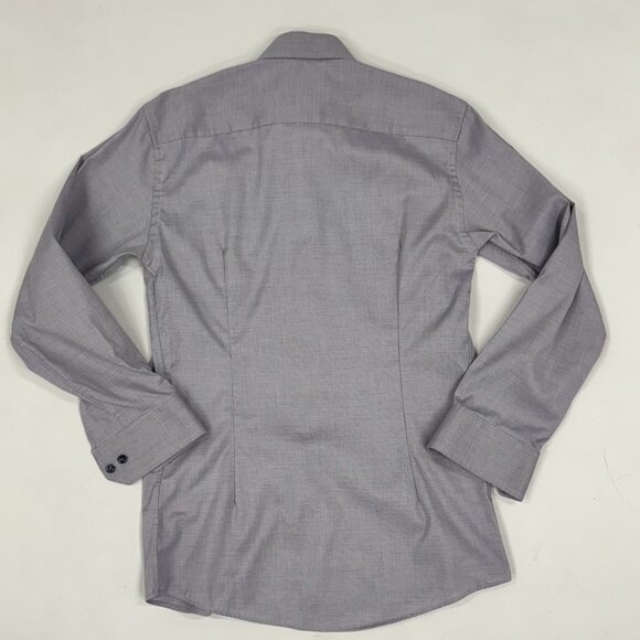 Eton Slim-Fit Grey Cotton Dress Shirt - Picture 7 of 7